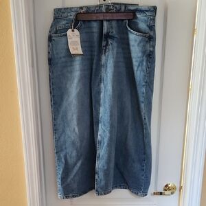 Fat Face Blue Denim Midi Skirt